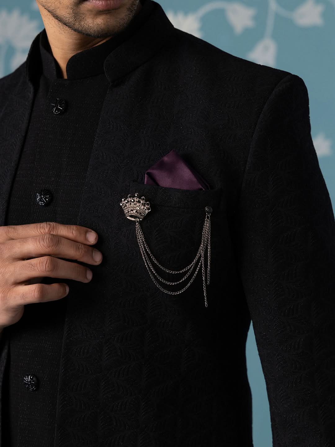 Black Front-Open Indo Kurta Set