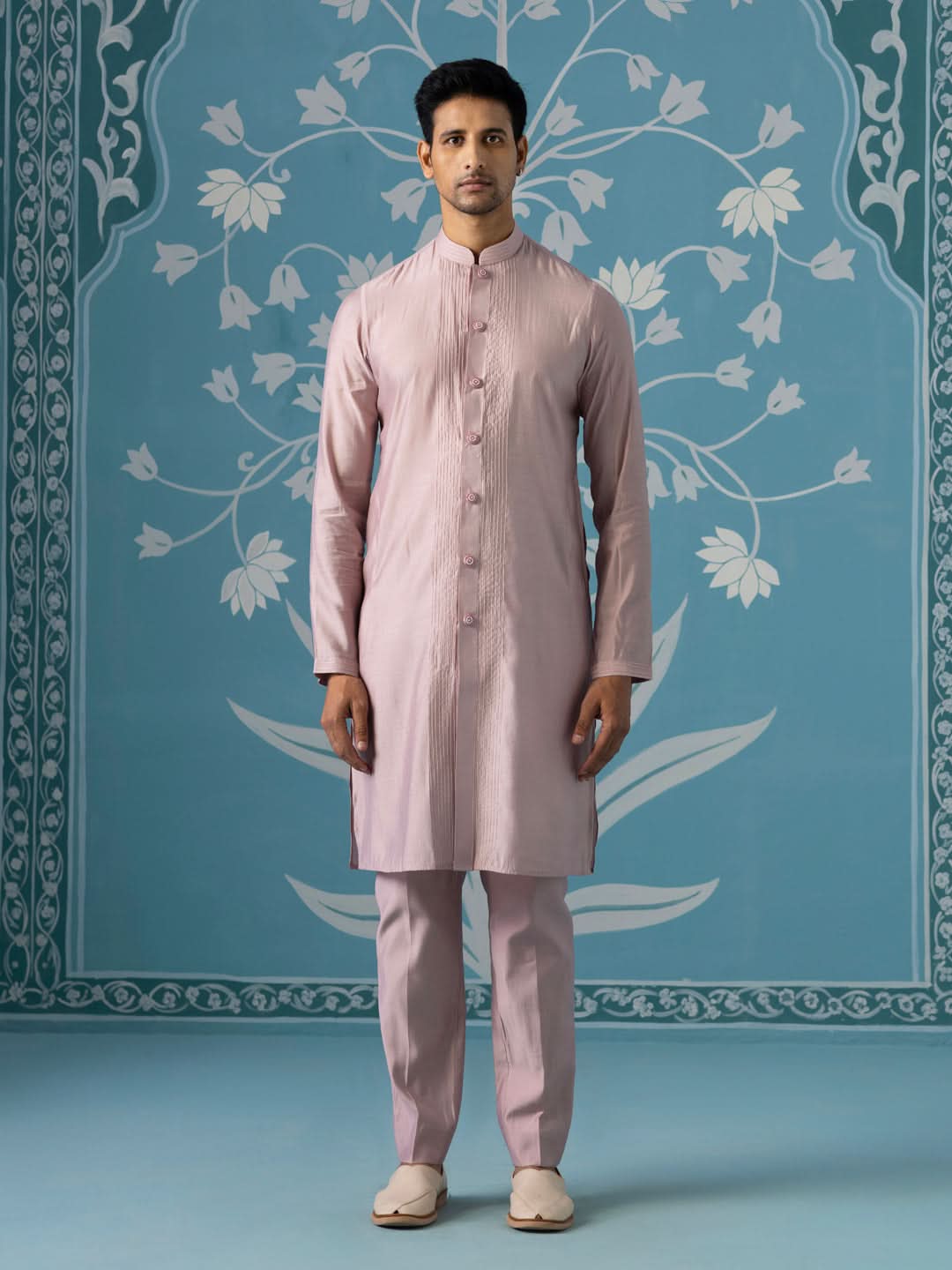 Open Indo Set in Autumn Rust Gradient with White Sequin Detailing