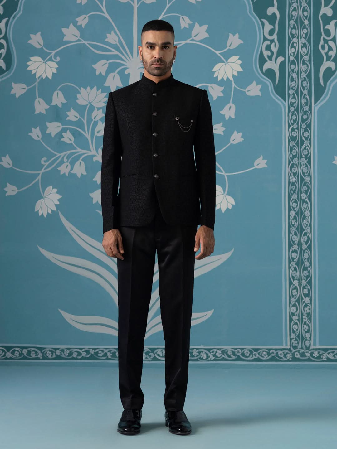 Classic Black Bandhgala Suit Set