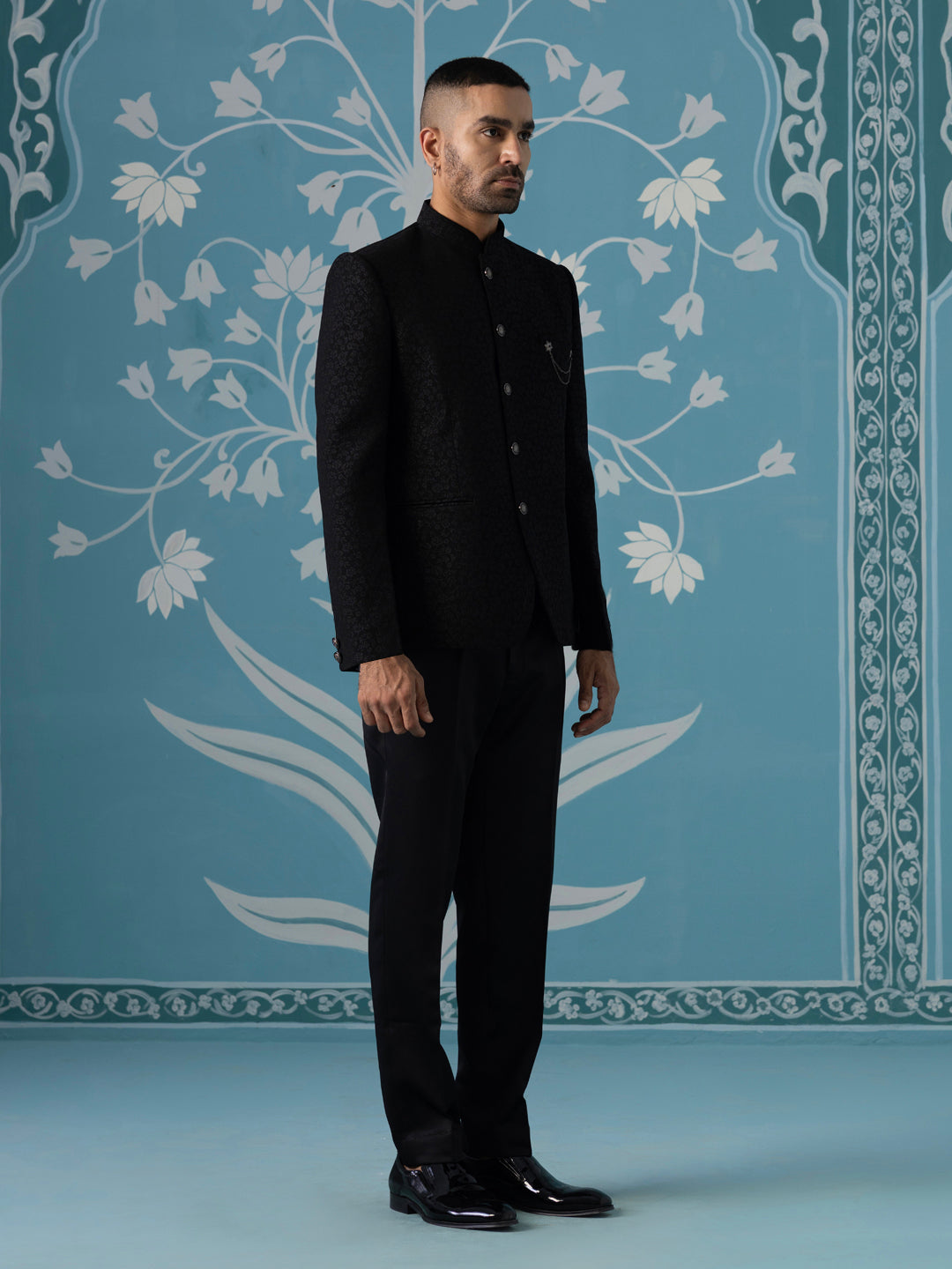 Classic Black Bandhgala Suit Set