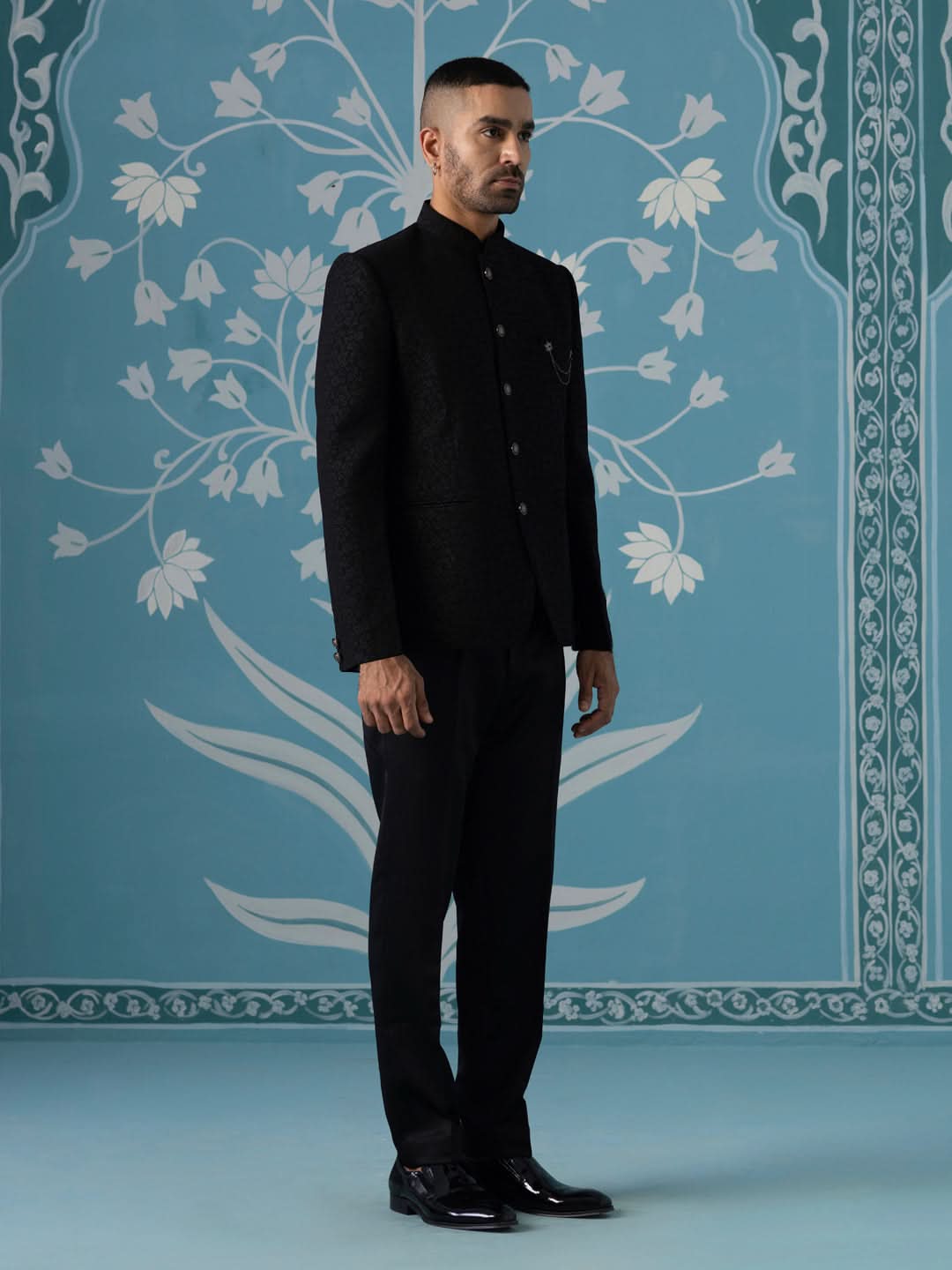 Classic Black Bandhgala Suit Set