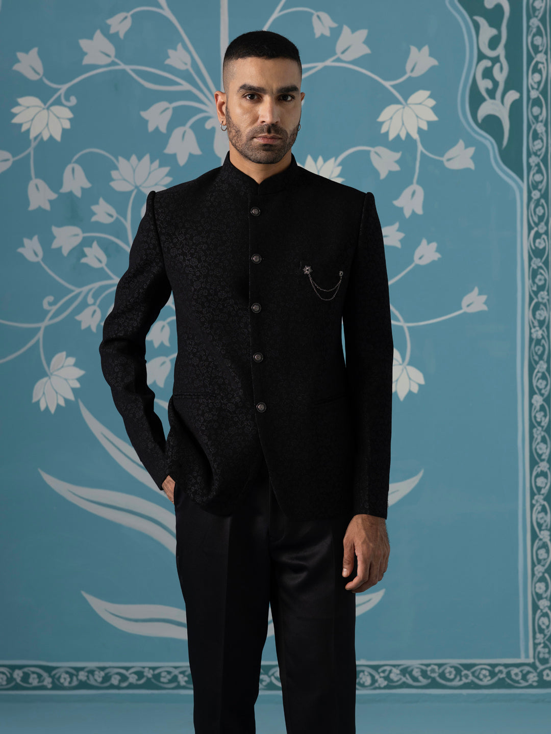 Classic Black Bandhgala Suit Set