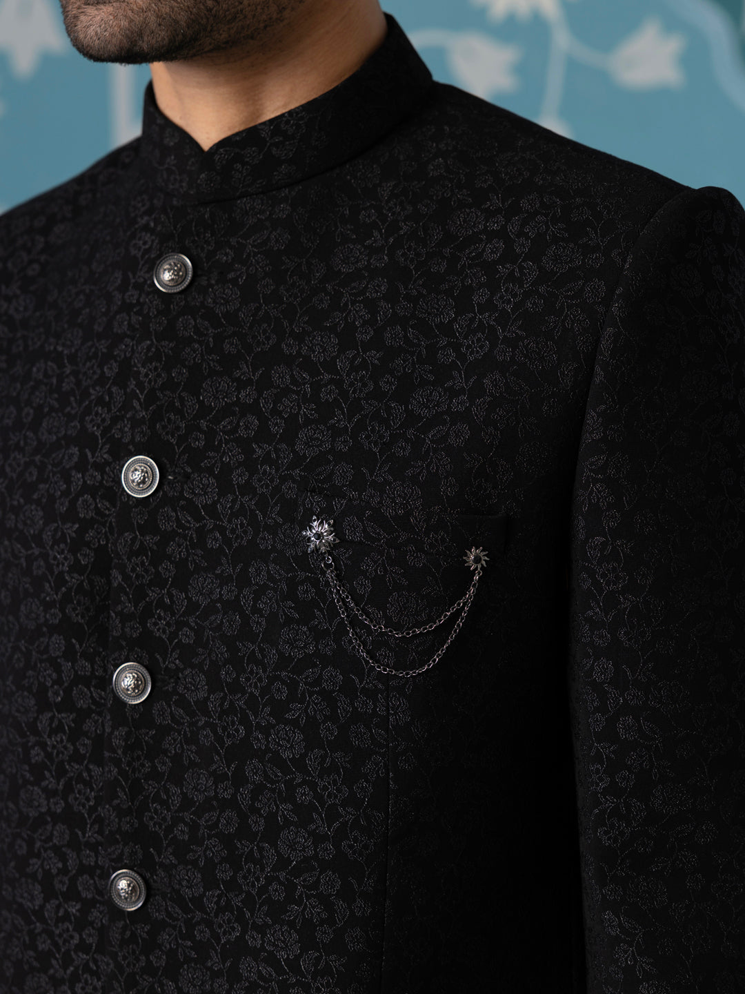 Classic Black Bandhgala Suit Set