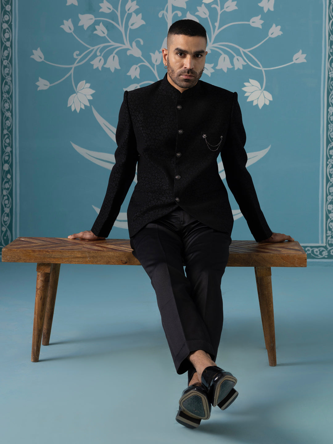 Classic Black Bandhgala Suit Set