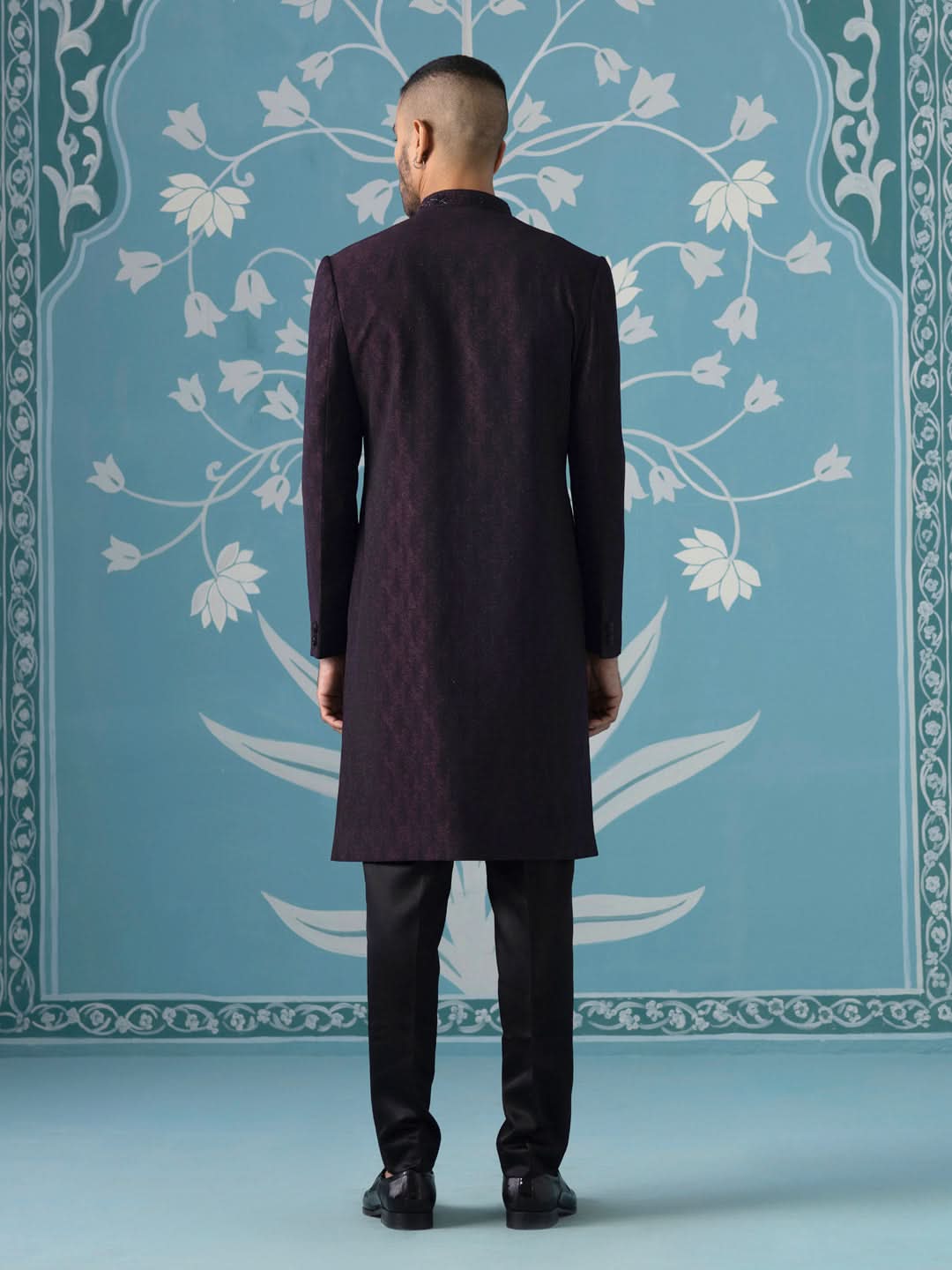 Dark Wine Closed Indo-Western Set