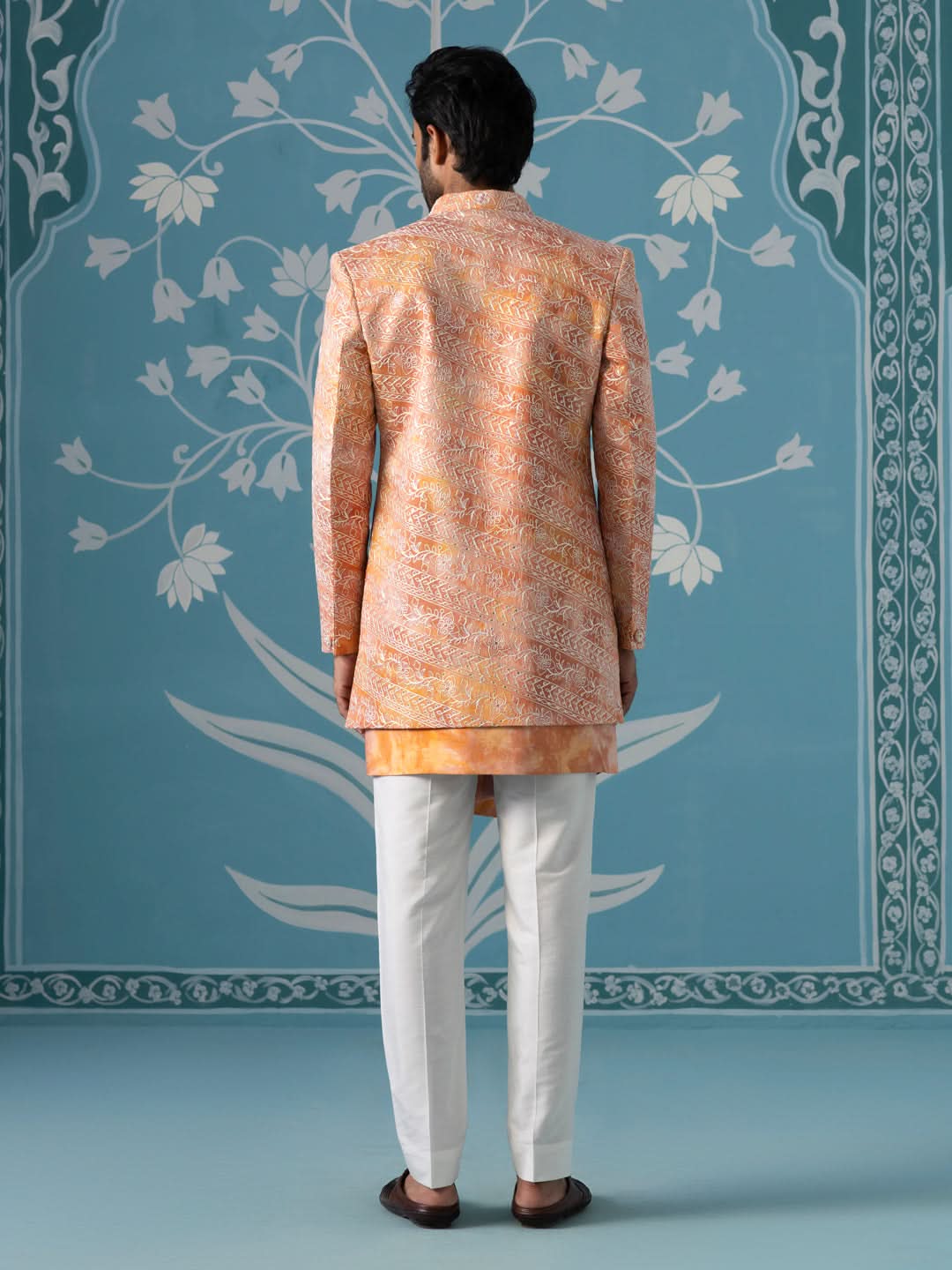 Multi-Orange Dyed Front-Open Indo Set