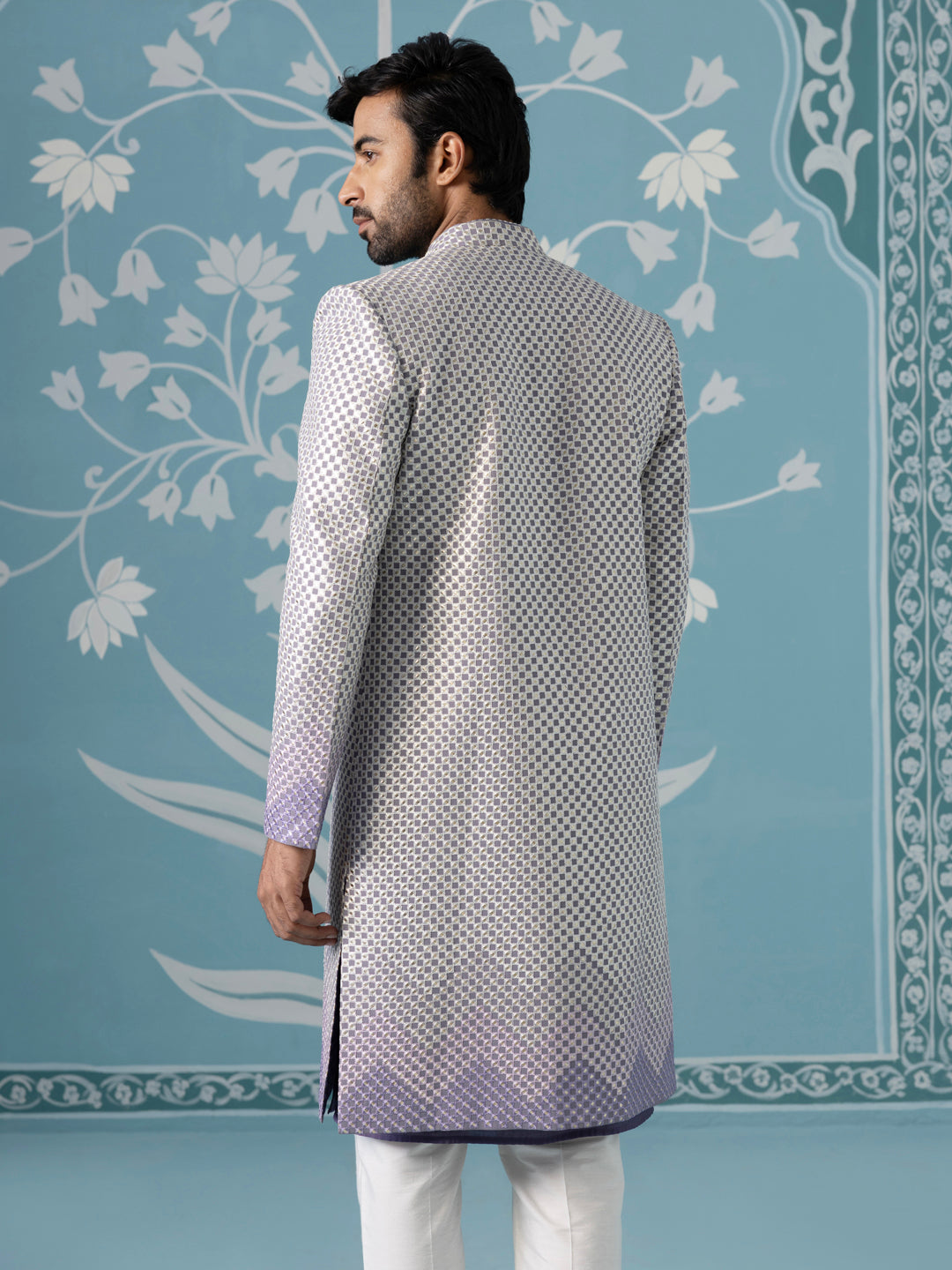 Gota Embroidery Ombre Style Layered Indowestern