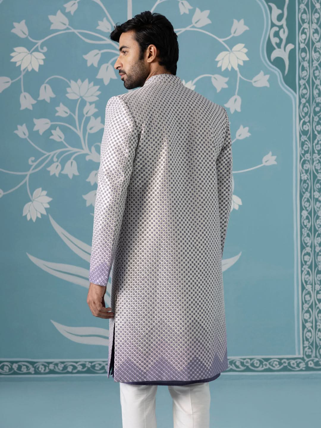 Gota Embroidery Ombre Style Layered Indowestern