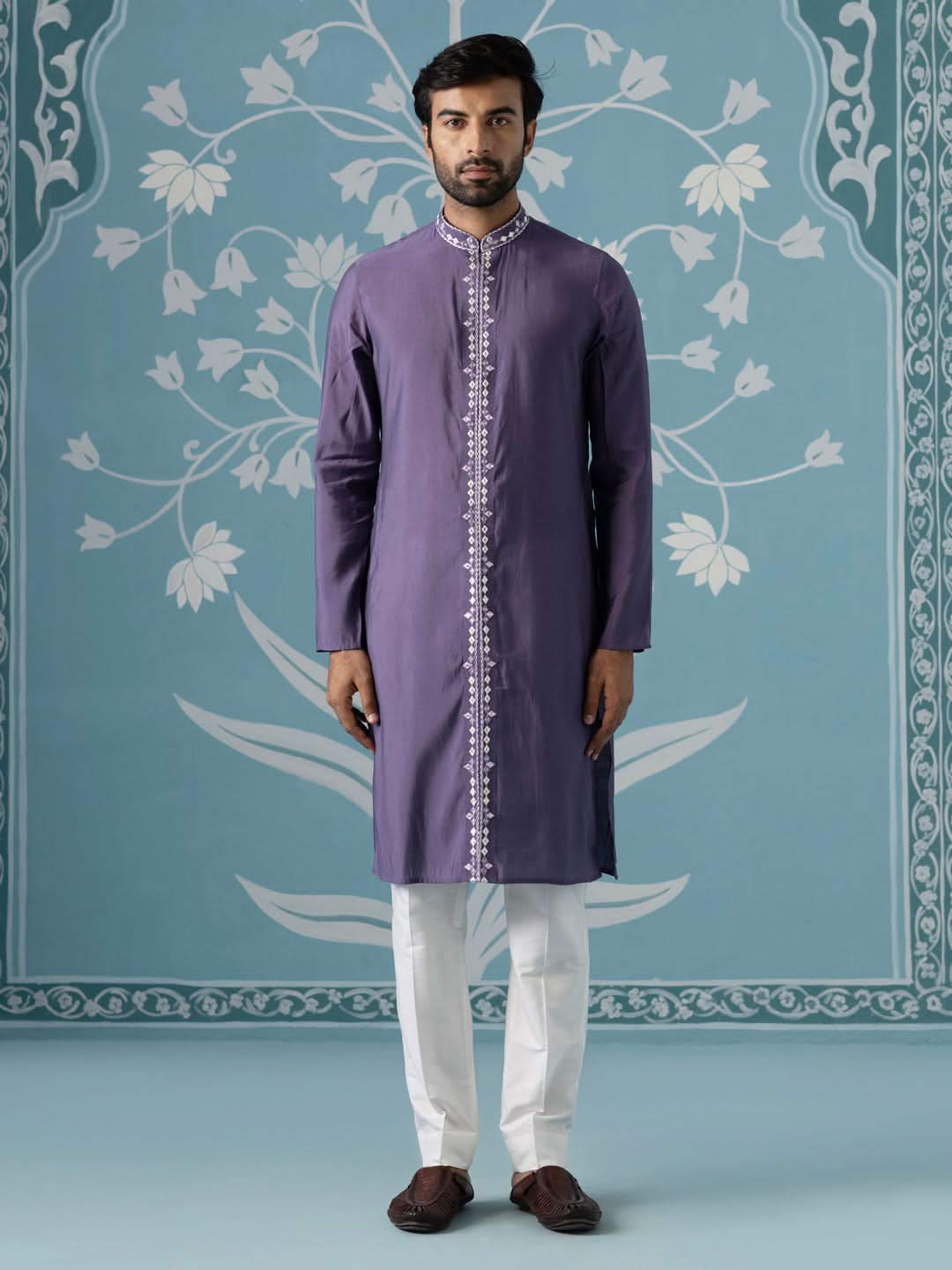 Gota Embroidery Ombre Style Layered Indowestern