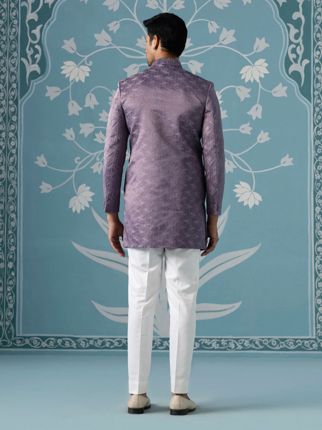 Dusky Lavender Double-Layer Indo Jacket Set