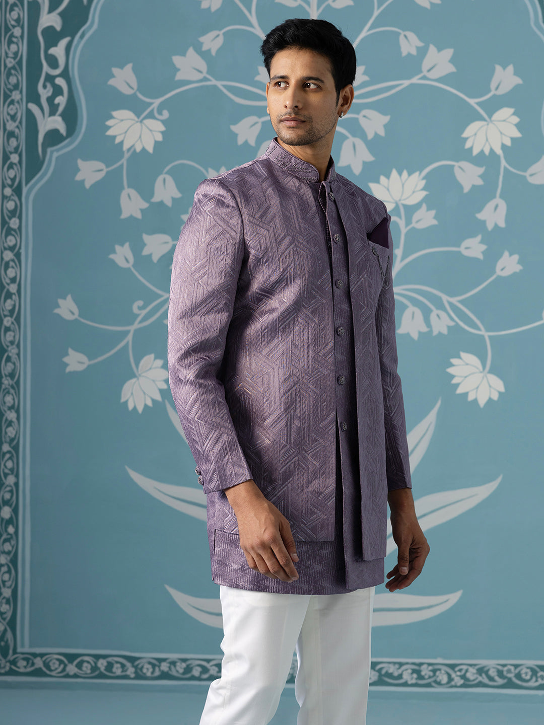 Dusky Lavender Double-Layer Indo Jacket Set