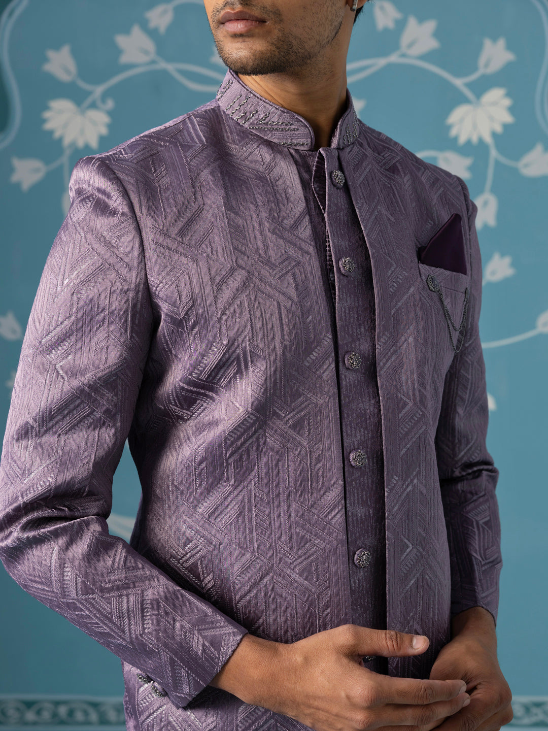 Dusky Lavender Double-Layer Indo Jacket Set