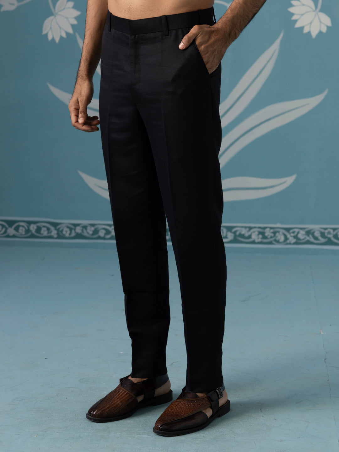 Maroon angrakha embroidered Indo set