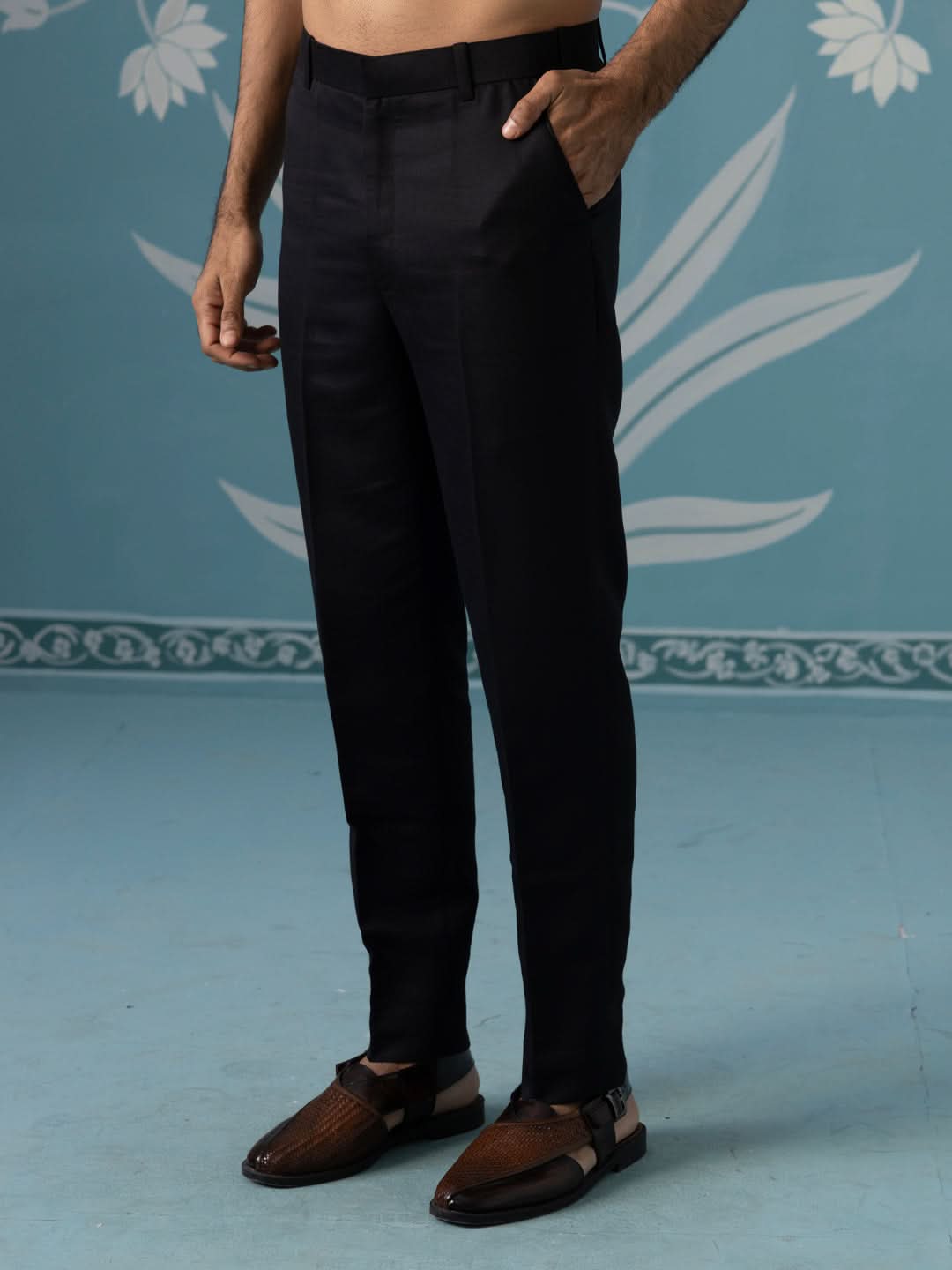 Maroon angrakha embroidered Indo set