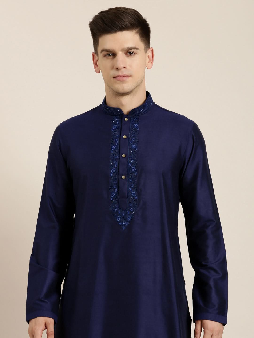 Navy Dori Embroidered Kurta Set