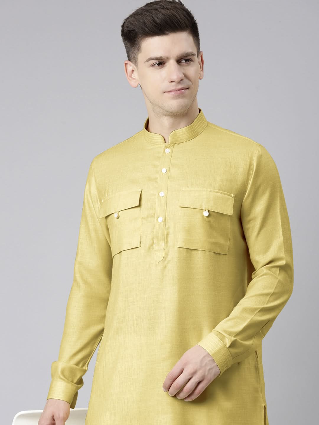 Greenish Beige Pathani Kurta Set