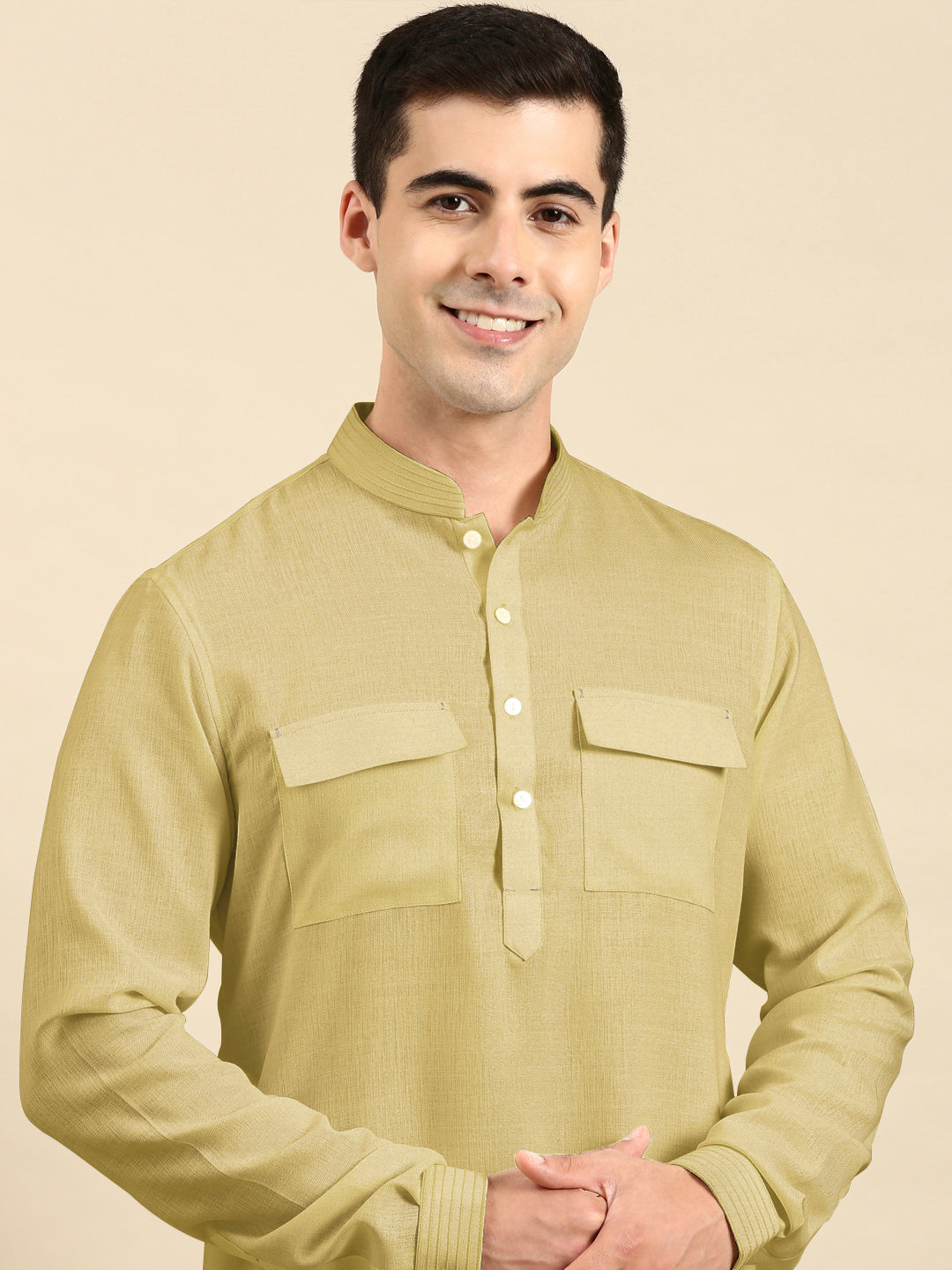 Greenish Beige Pathani Kurta Set