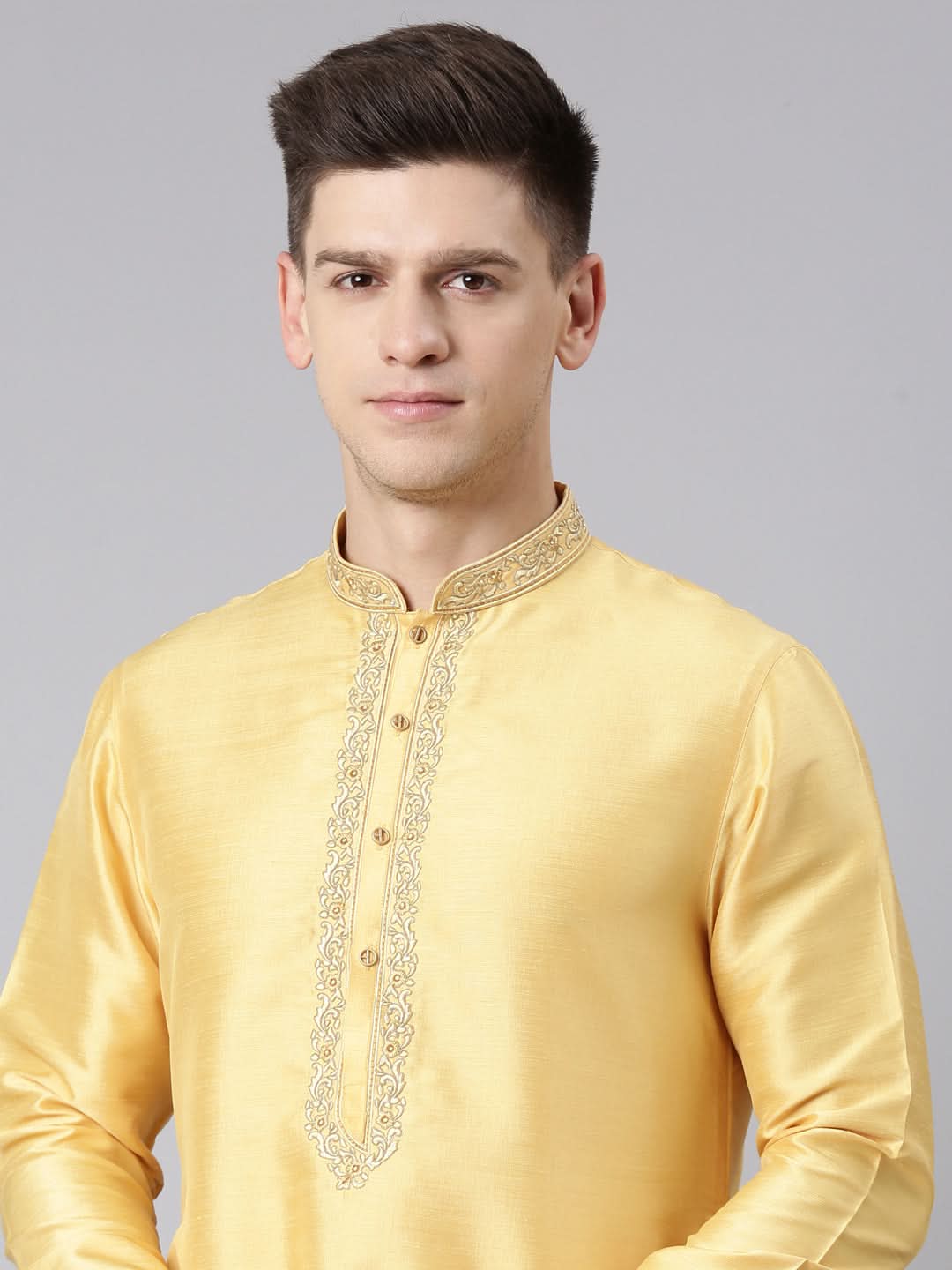 yellow Embroidered Kurta Set