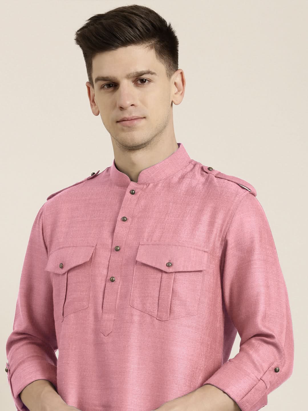 Old Rose cotton Short Pathani