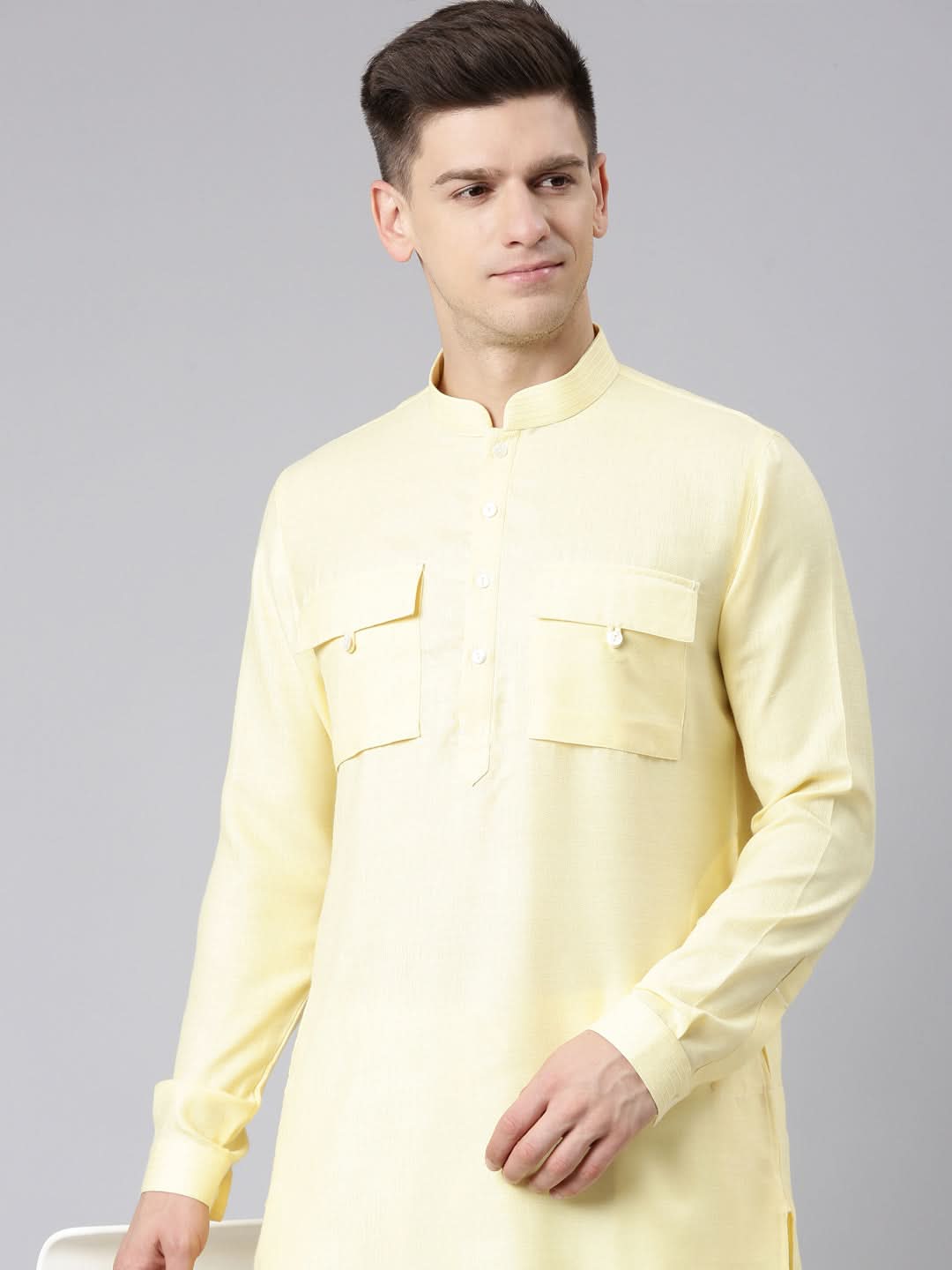 Yellow Pathani Kurta Set