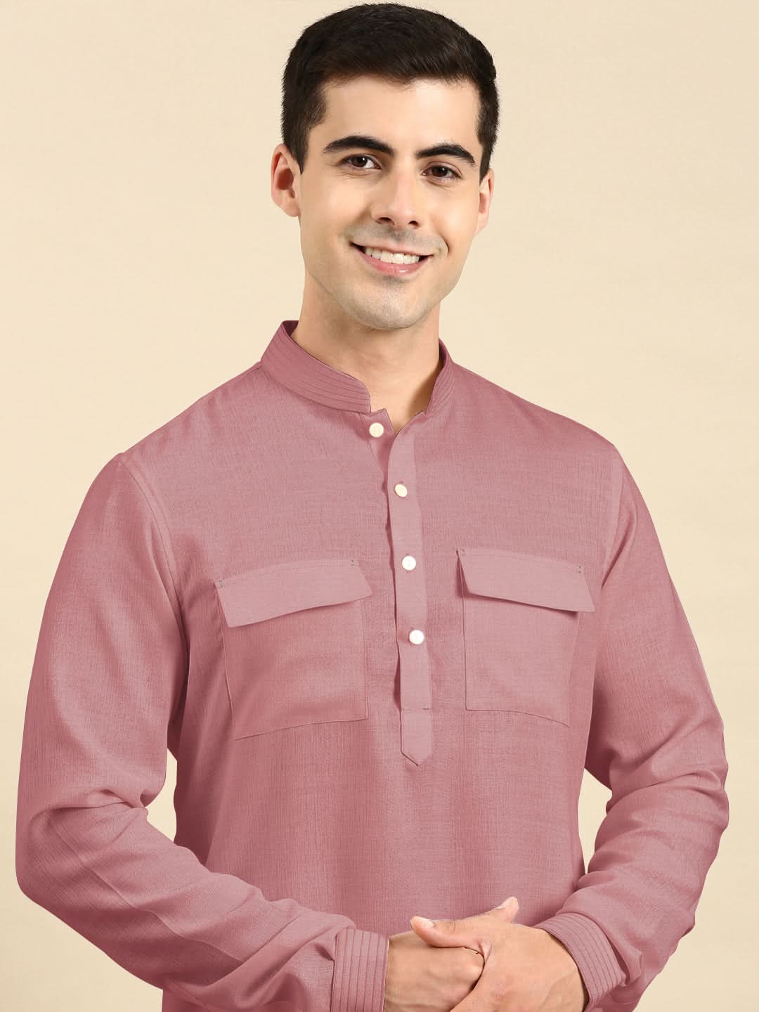 Pink Pathani Kurta Set