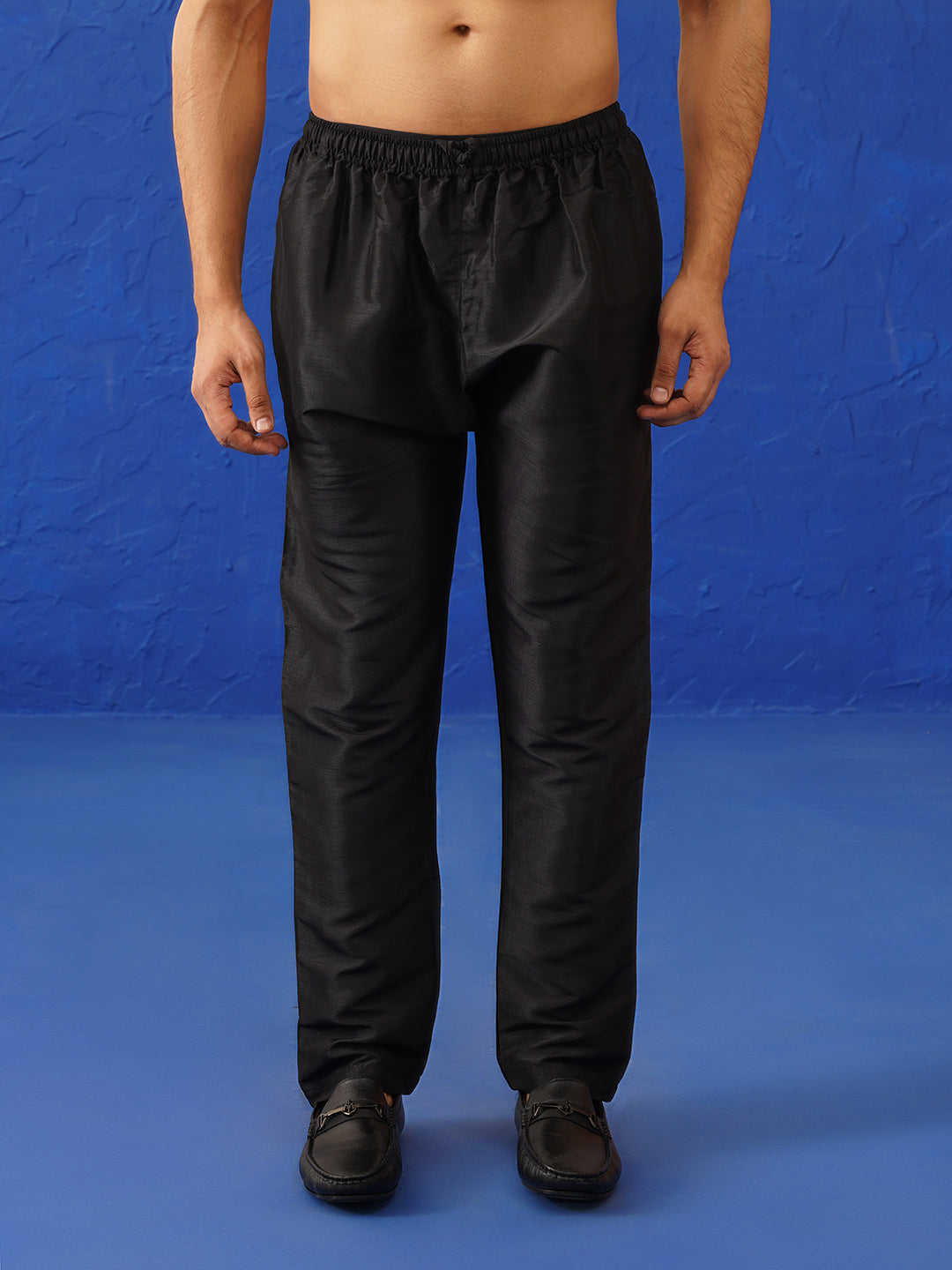 Black Shimmer Front Open Kurta Set