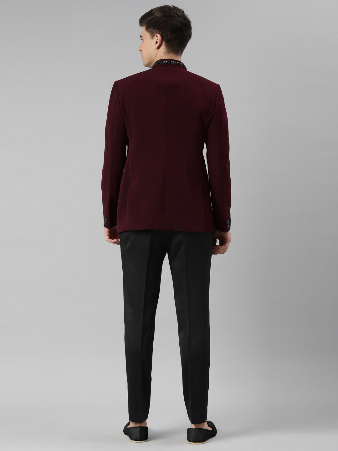 Maroon Embroidery Bandhgala