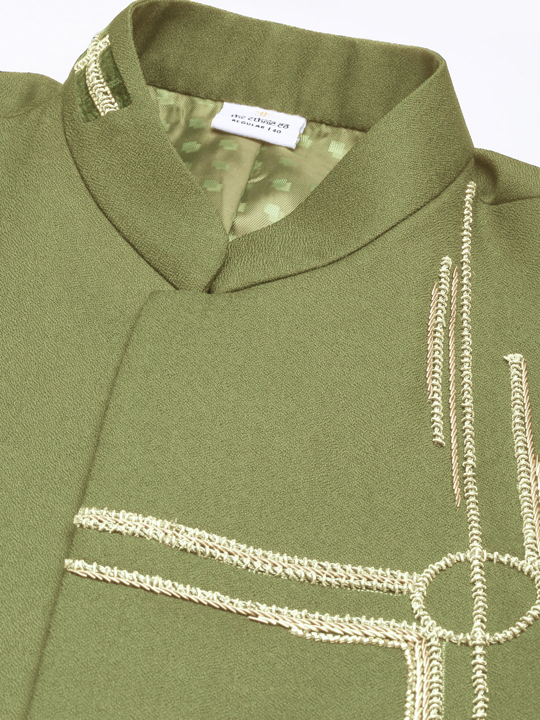 Green Embroidered Bandhgala