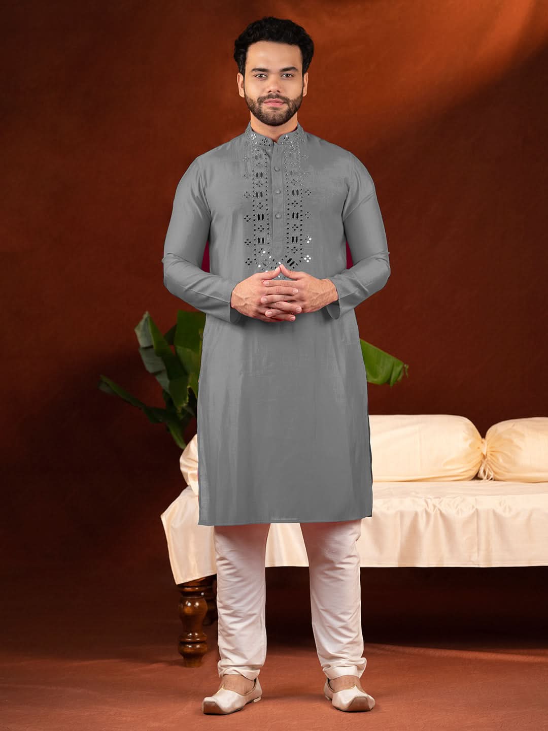 Mirror Embroidery Kurta Set