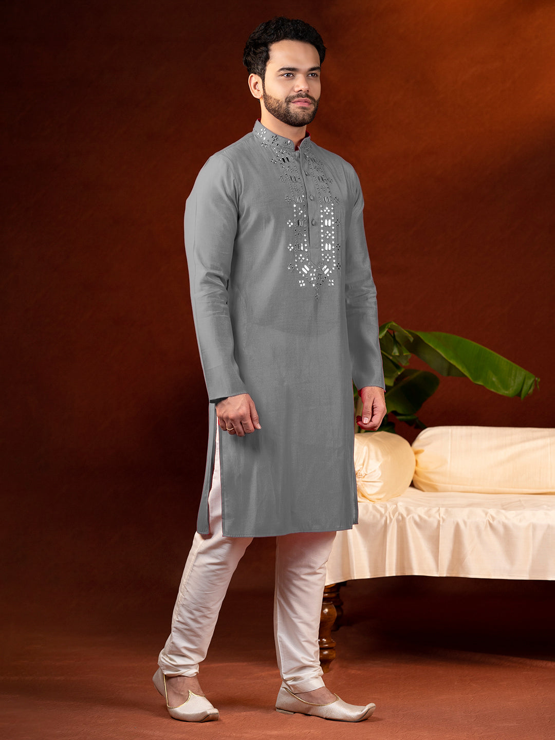 Mirror Embroidery Kurta Set