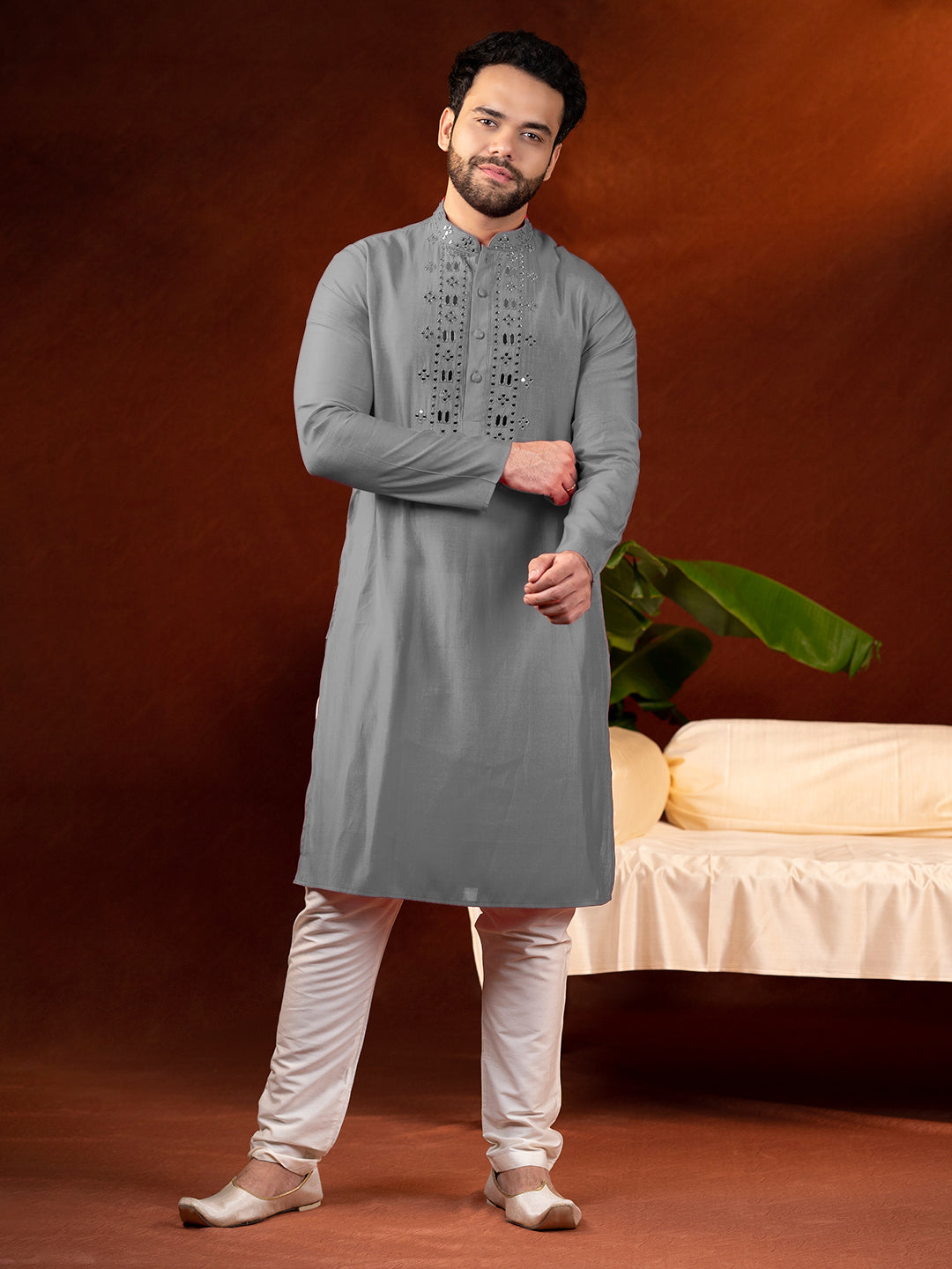 Mirror Embroidery Kurta Set
