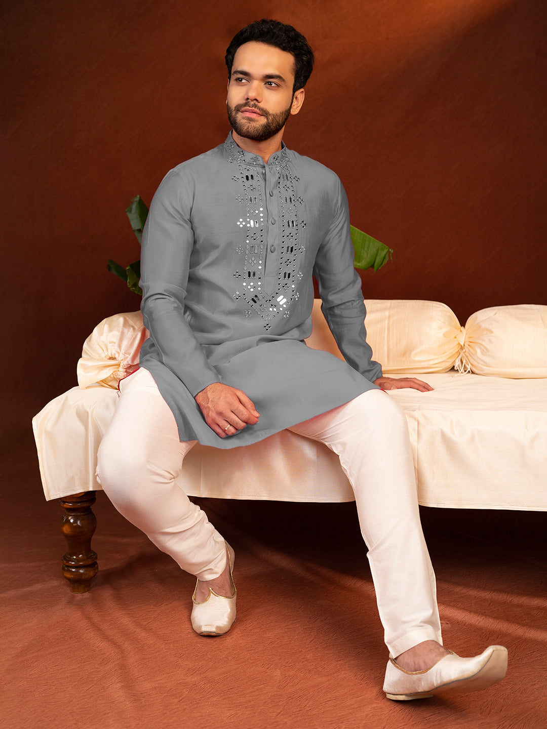 Mirror Embroidery Kurta Set