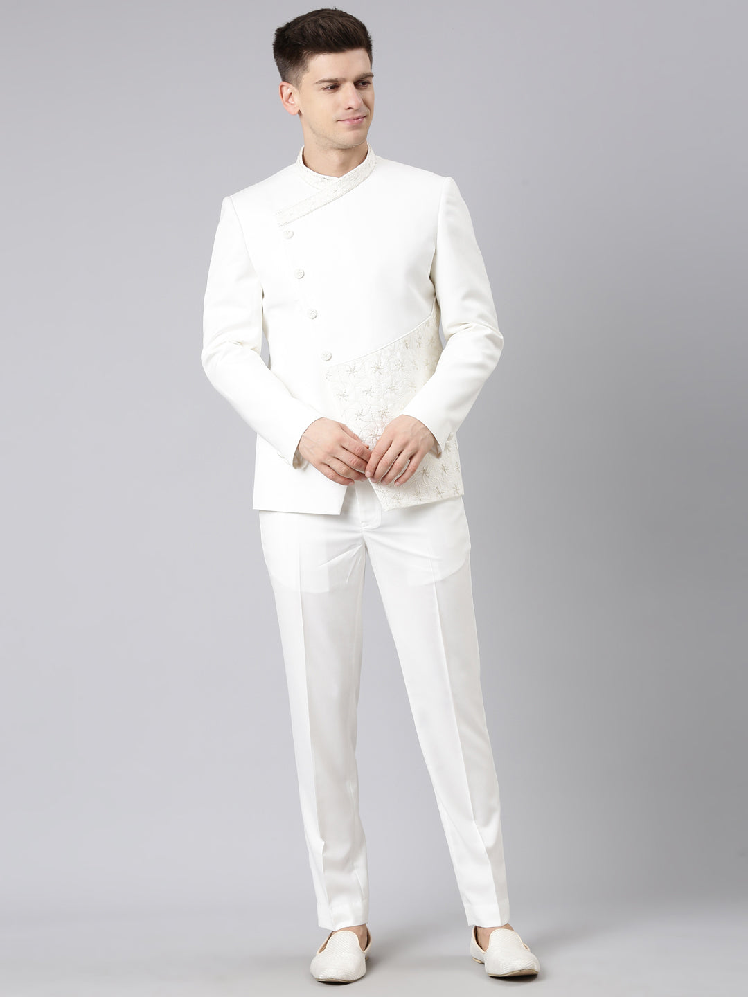 Offwhite overlap Design Bandhgala