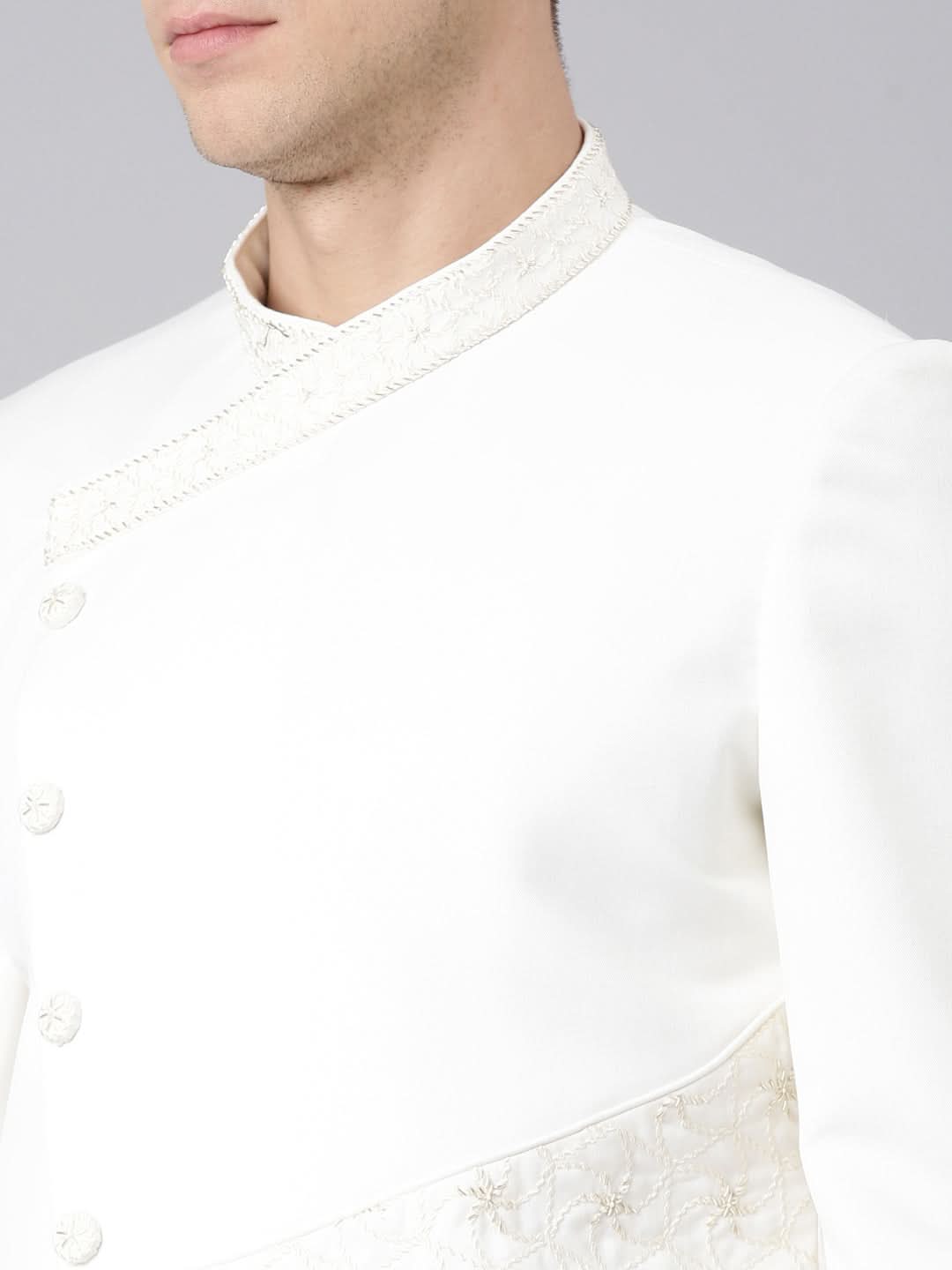 Offwhite overlap Design Bandhgala