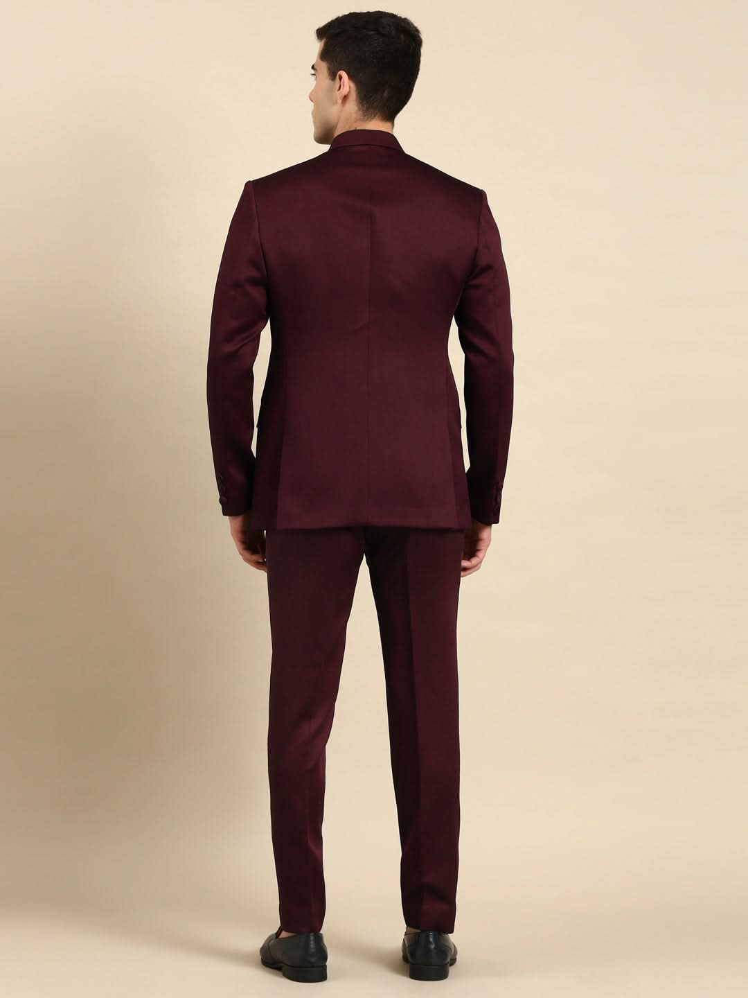 Wine Bandhgala Suit