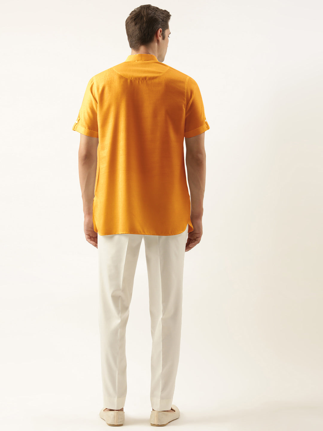 Mustard Cotton Short Kurta Set