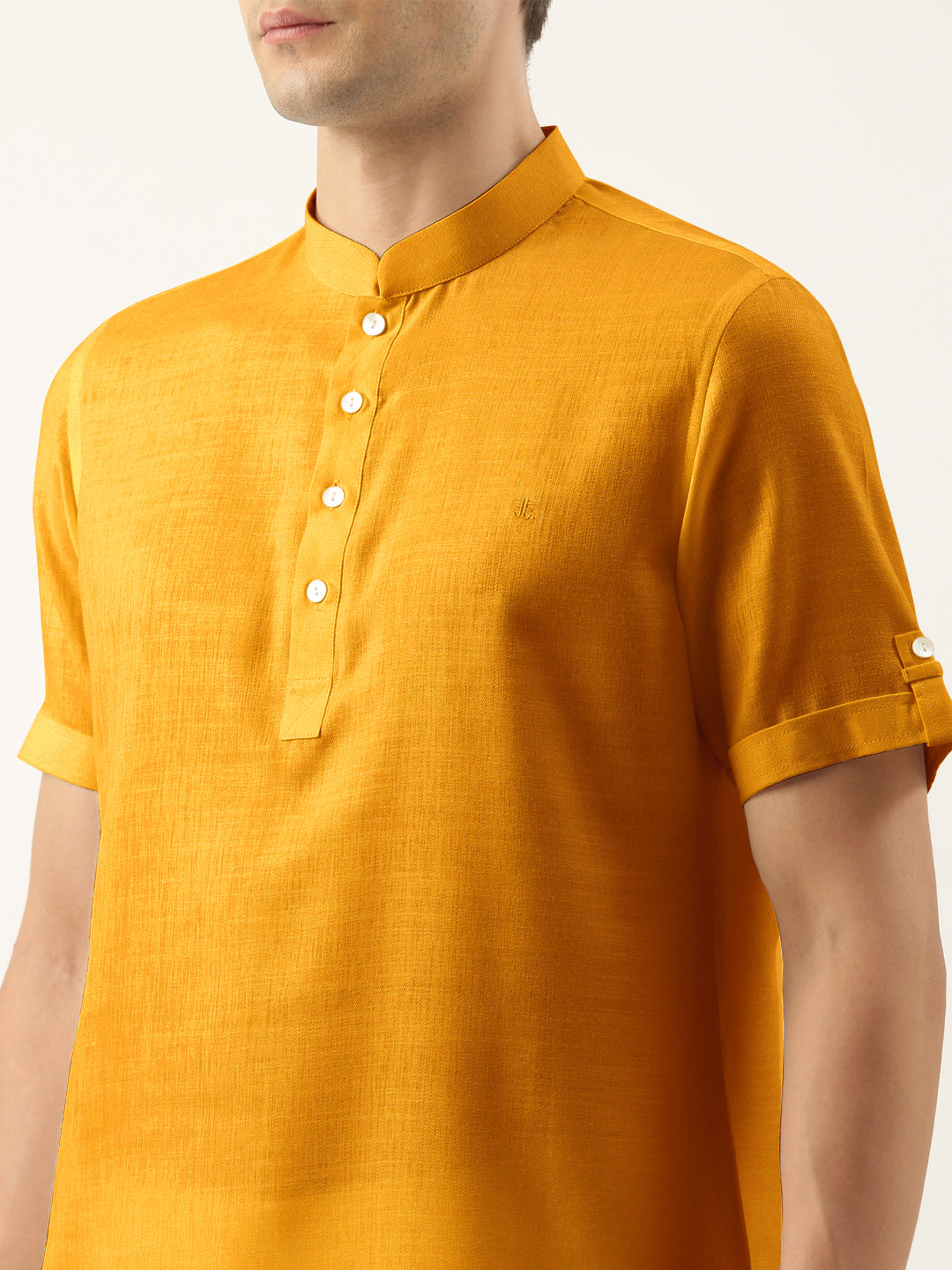 Mustard Cotton Short Kurta Set