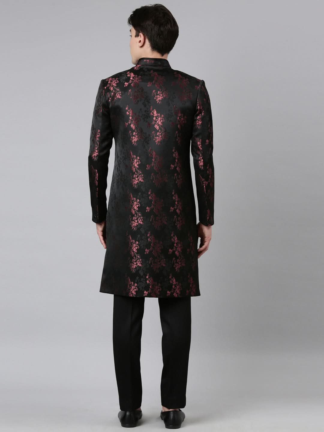 Black Wine Jacquard Indo Set