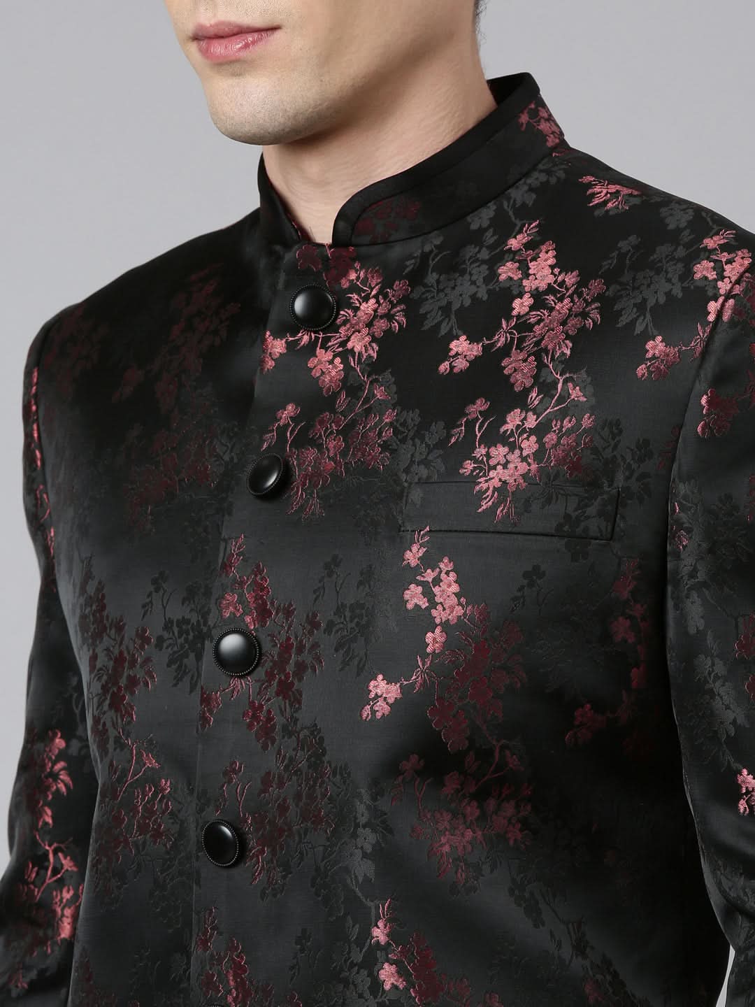 Black Wine Jacquard Indo Set