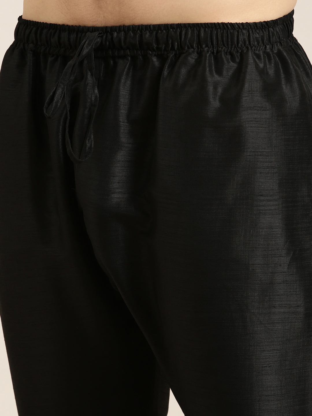 Navy Jacquard Black Booti Jacket With Kurta Set