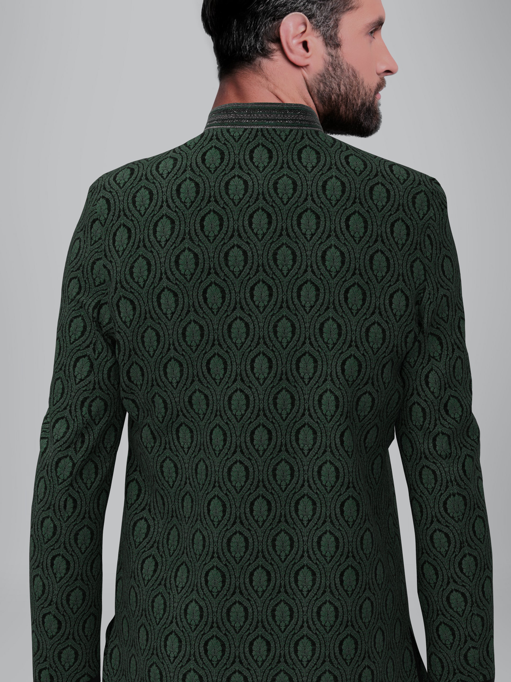 Green Black Indowestern With Salwar