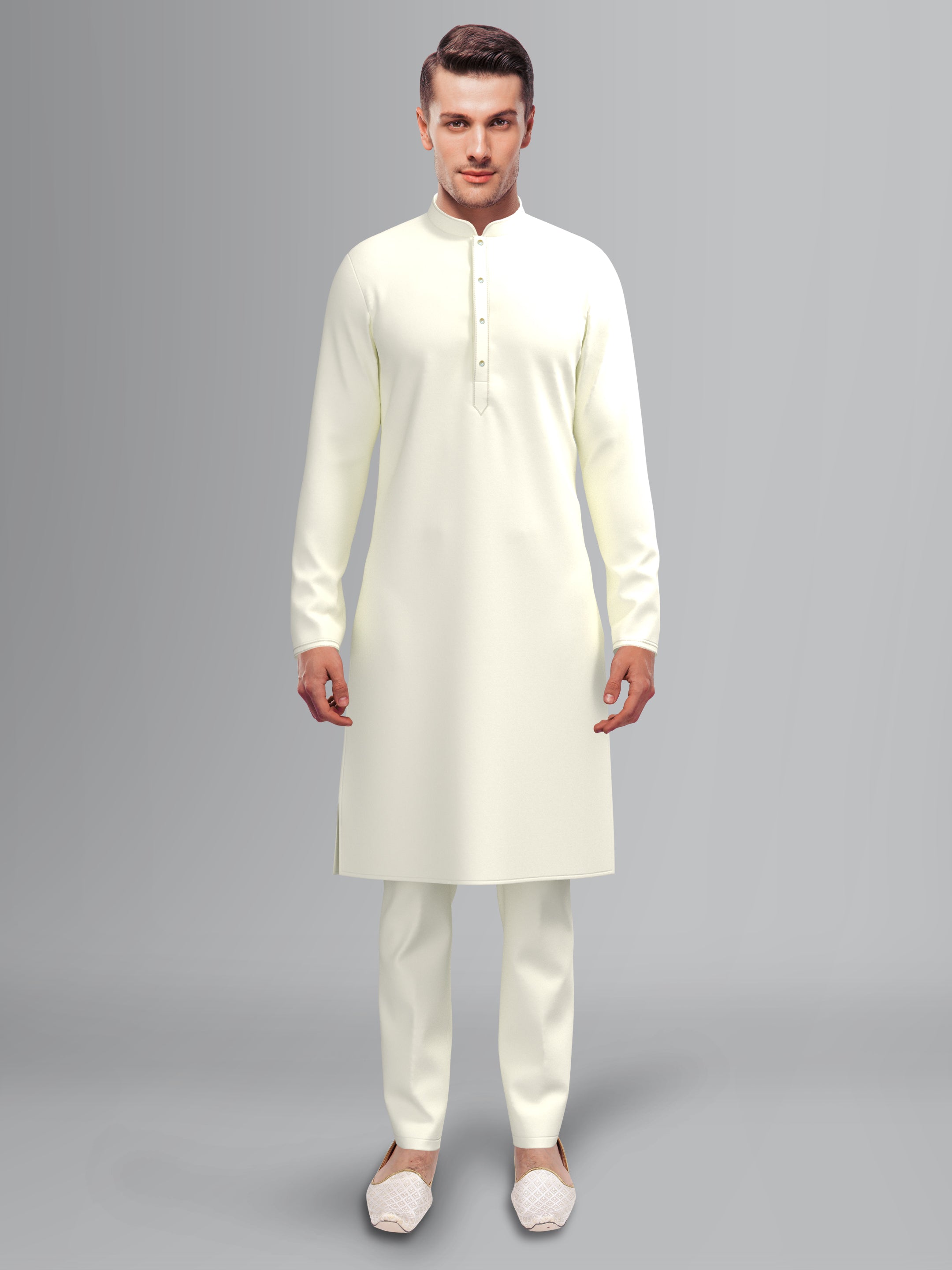 Yellow Grey Tiedye Jacket Kurta Set