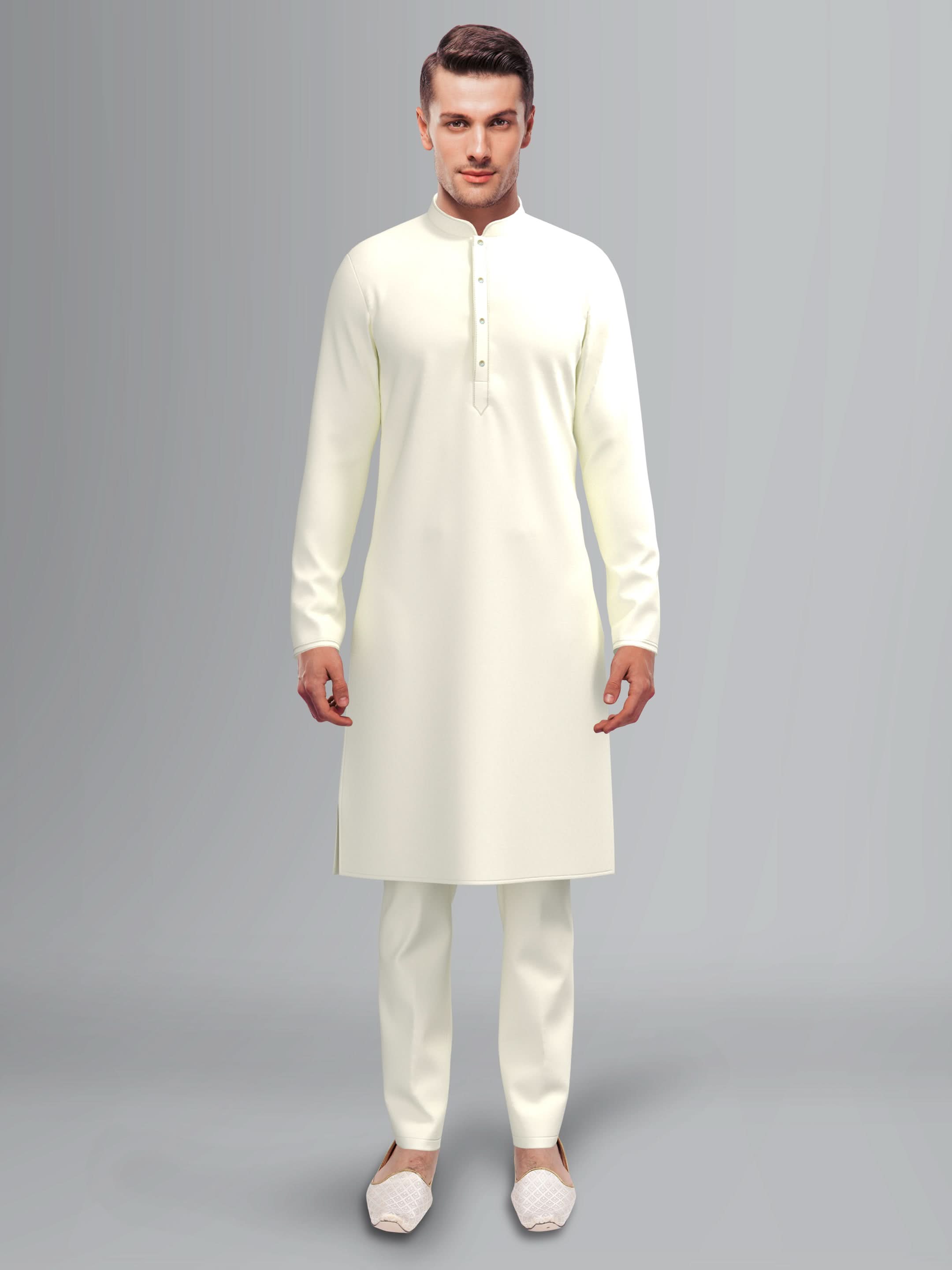 Yellow Grey Tiedye Jacket Kurta Set