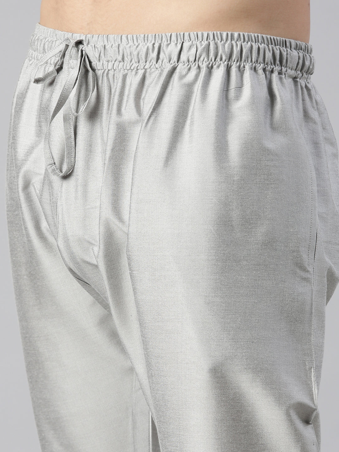 Grey Jacquard Jacket with Kurta Set