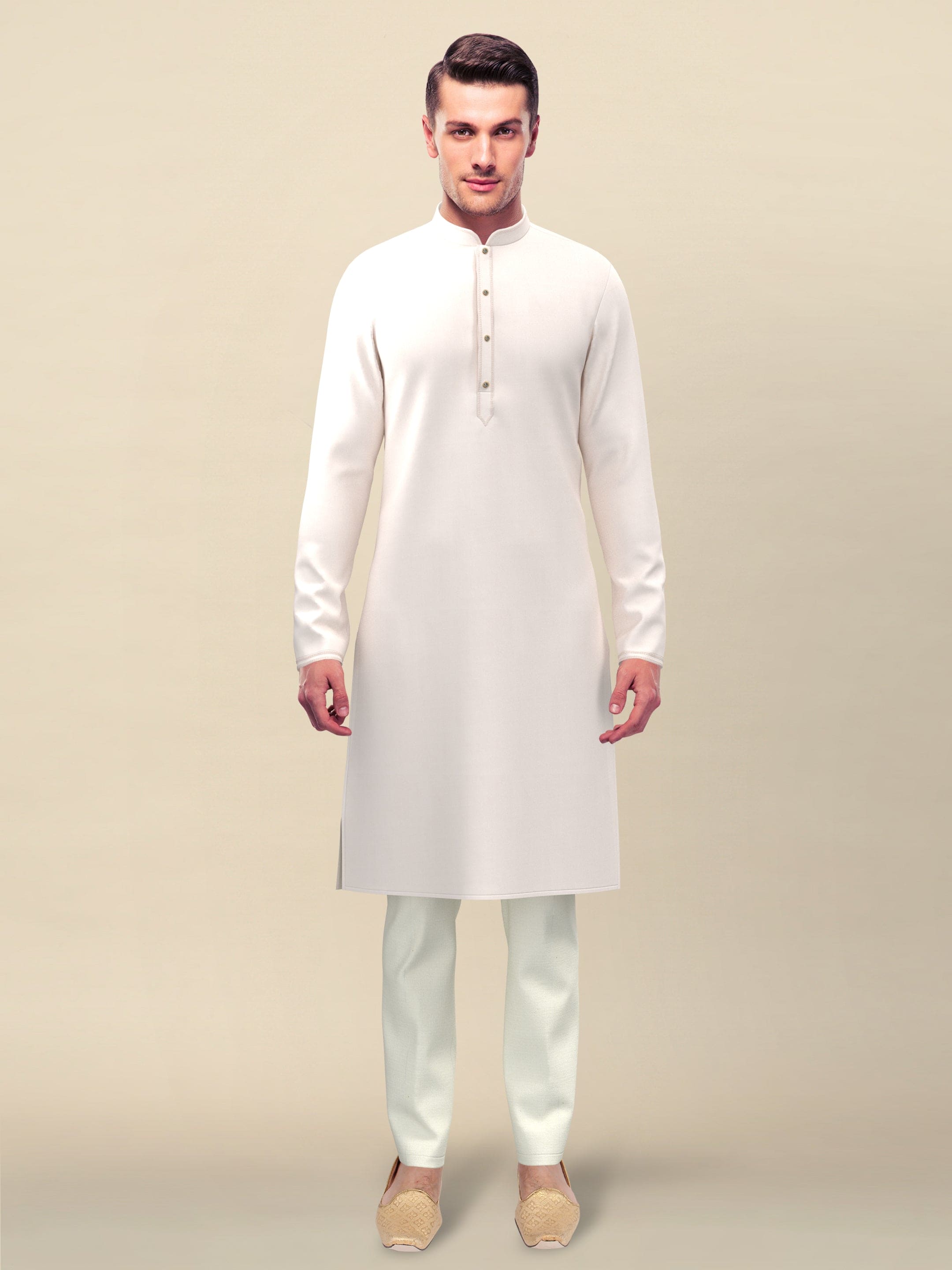 Light Peach chikankari Jacket kurta Set