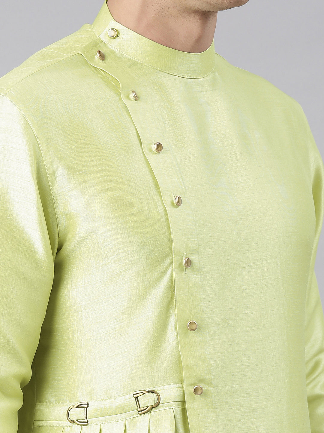 Parrot Green Drape Kurta