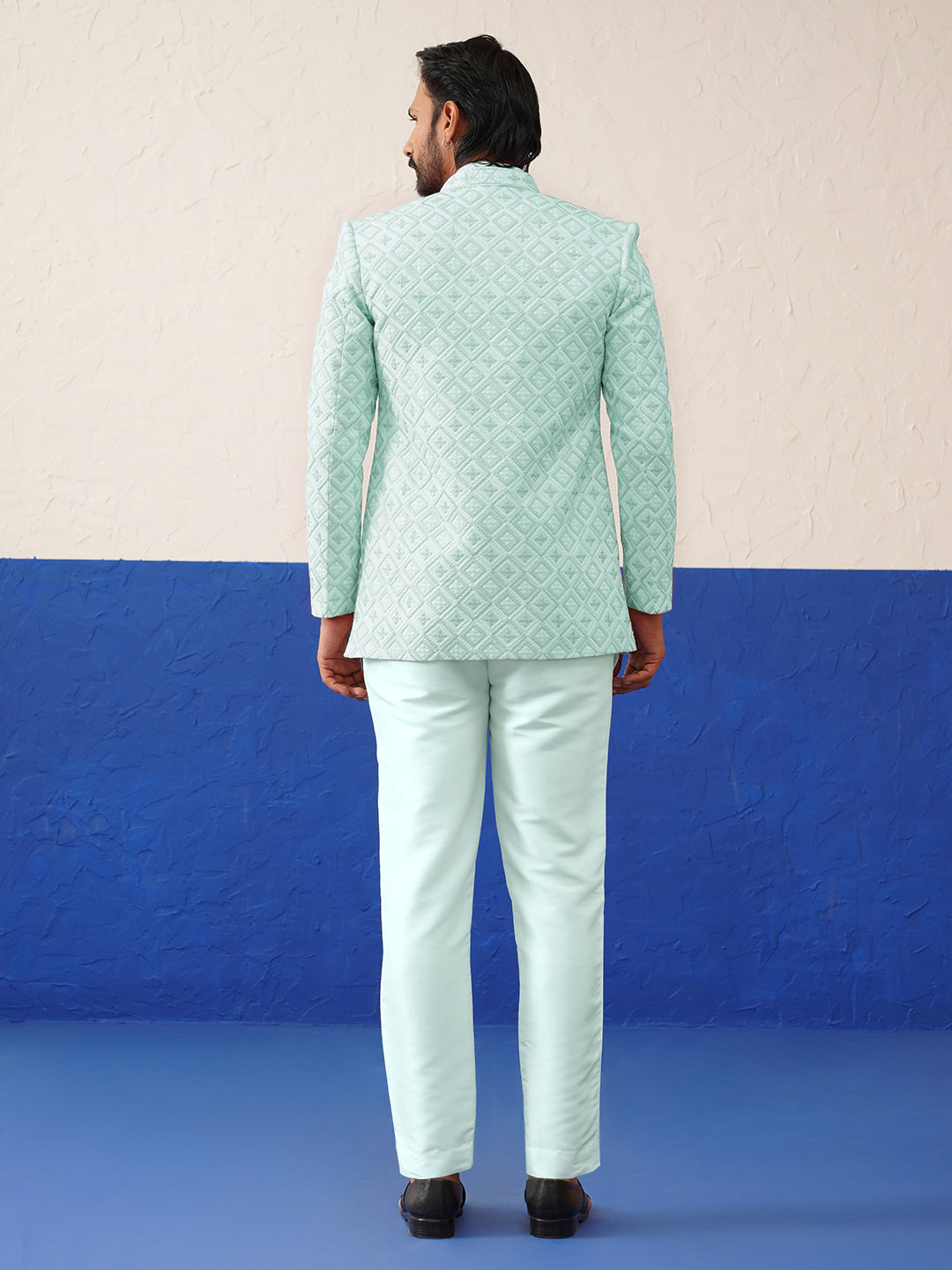 Mint Green Embroidery Indo set