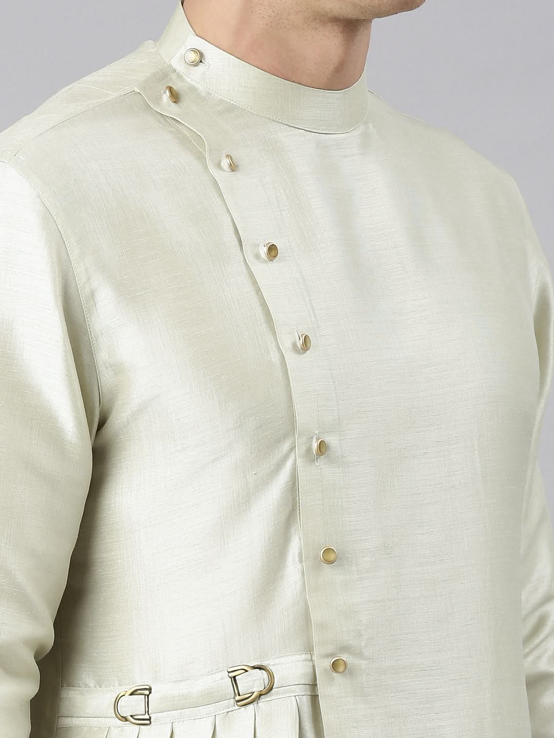 Pistachio Green Drape Kurta