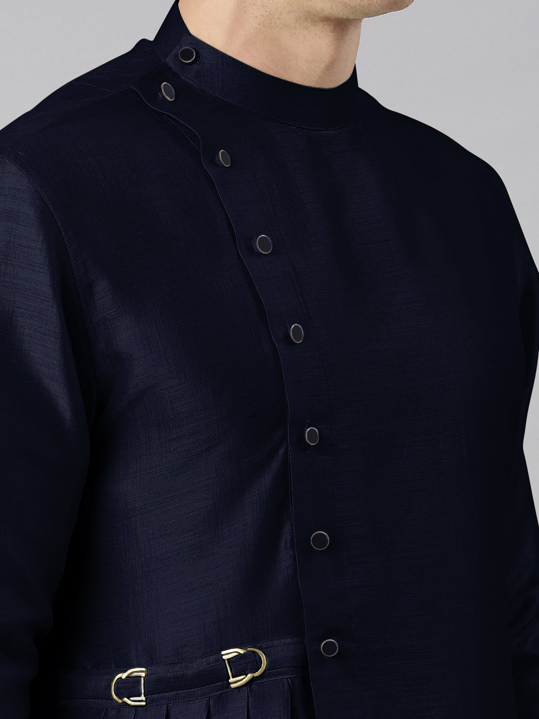 Navy Blue Drape Kurta Set