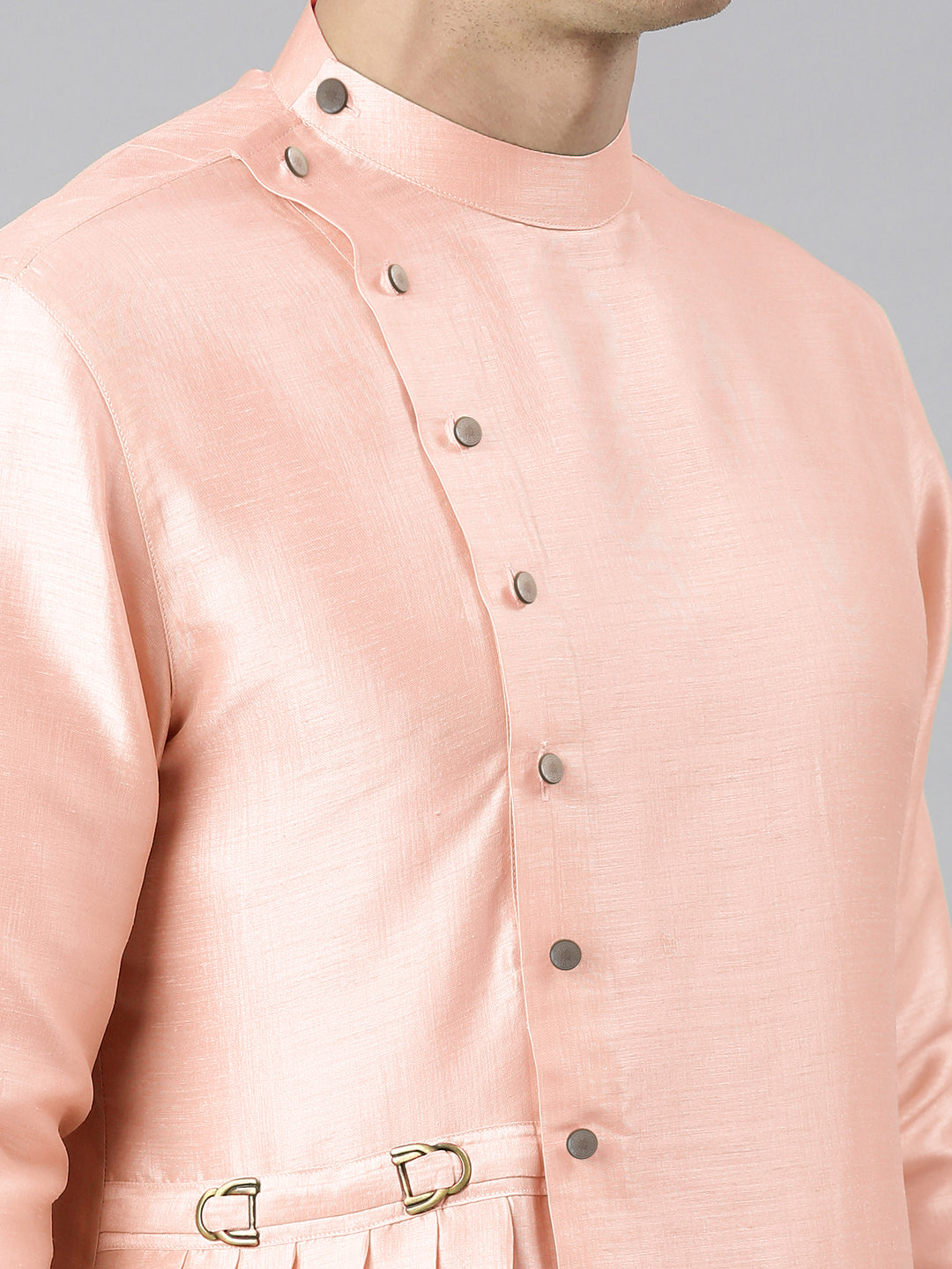 Dark Pink Drape Kurta Set